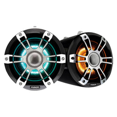 Garmin 010-02439-00 Fusion Signature Series 3 Wake Tower Speakers - 7.7", 330 Watt Coaxial, CRGBW Illumination, Chrome (Pair)